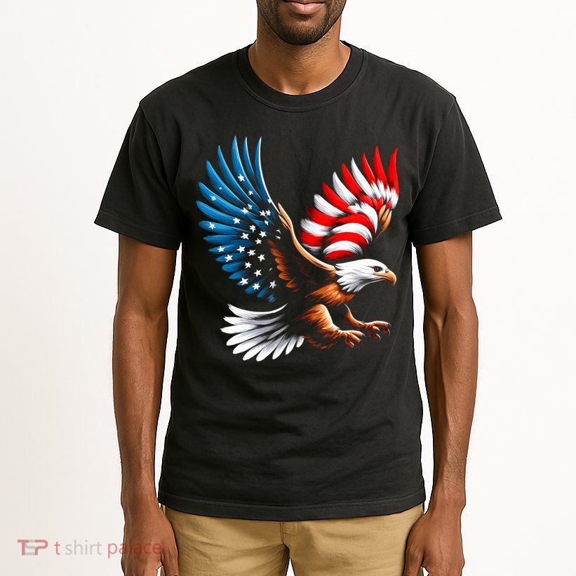 Bald Eagle & Patriotic American Flag 4th Of July Tall T-Shirt