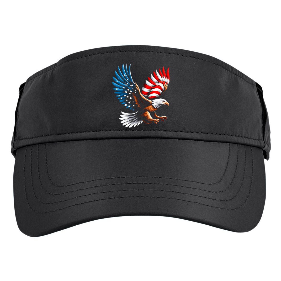 Bald Eagle & Patriotic American Flag 4th Of July Adult Drive Performance Visor