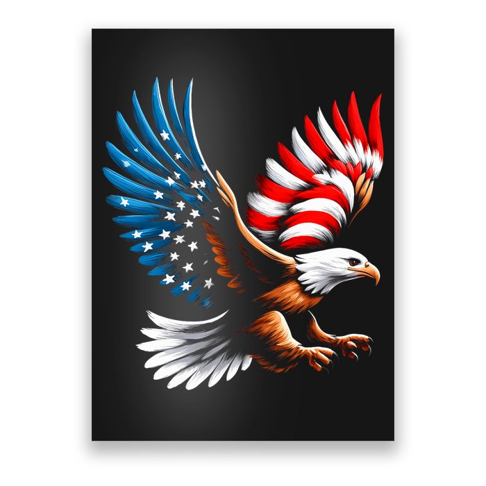 Bald Eagle & Patriotic American Flag 4th Of July Poster
