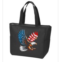Bald Eagle & Patriotic American Flag 4th Of July Zip Tote Bag