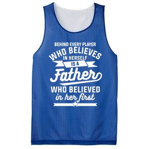 Behind Every Player Who Believes In Herself Is A Father Cool Gift Mesh Reversible Basketball Jersey Tank