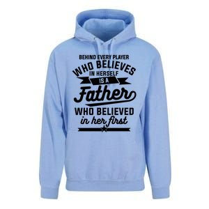 Behind Every Player Who Believes In Herself Is A Father Cool Gift Unisex Surf Hoodie