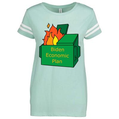 Biden Economic Plan Dumpster Fire Political Humor Enza Ladies Jersey Football T-Shirt