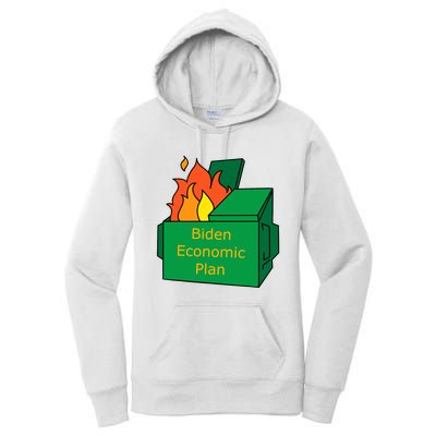 Biden Economic Plan Dumpster Fire Political Humor Women's Pullover Hoodie