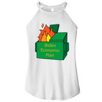 Biden Economic Plan Dumpster Fire Political Humor Women’s Perfect Tri Rocker Tank