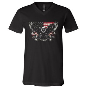 Bald Eagle Patriotic American Eagle Gift V-Neck T-Shirt