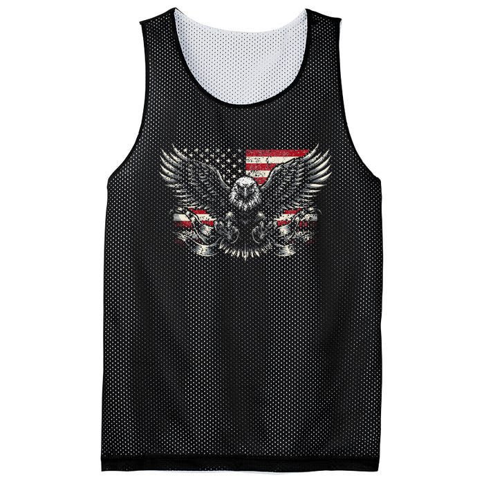 Bald Eagle Patriotic American Eagle Gift Mesh Reversible Basketball Jersey Tank