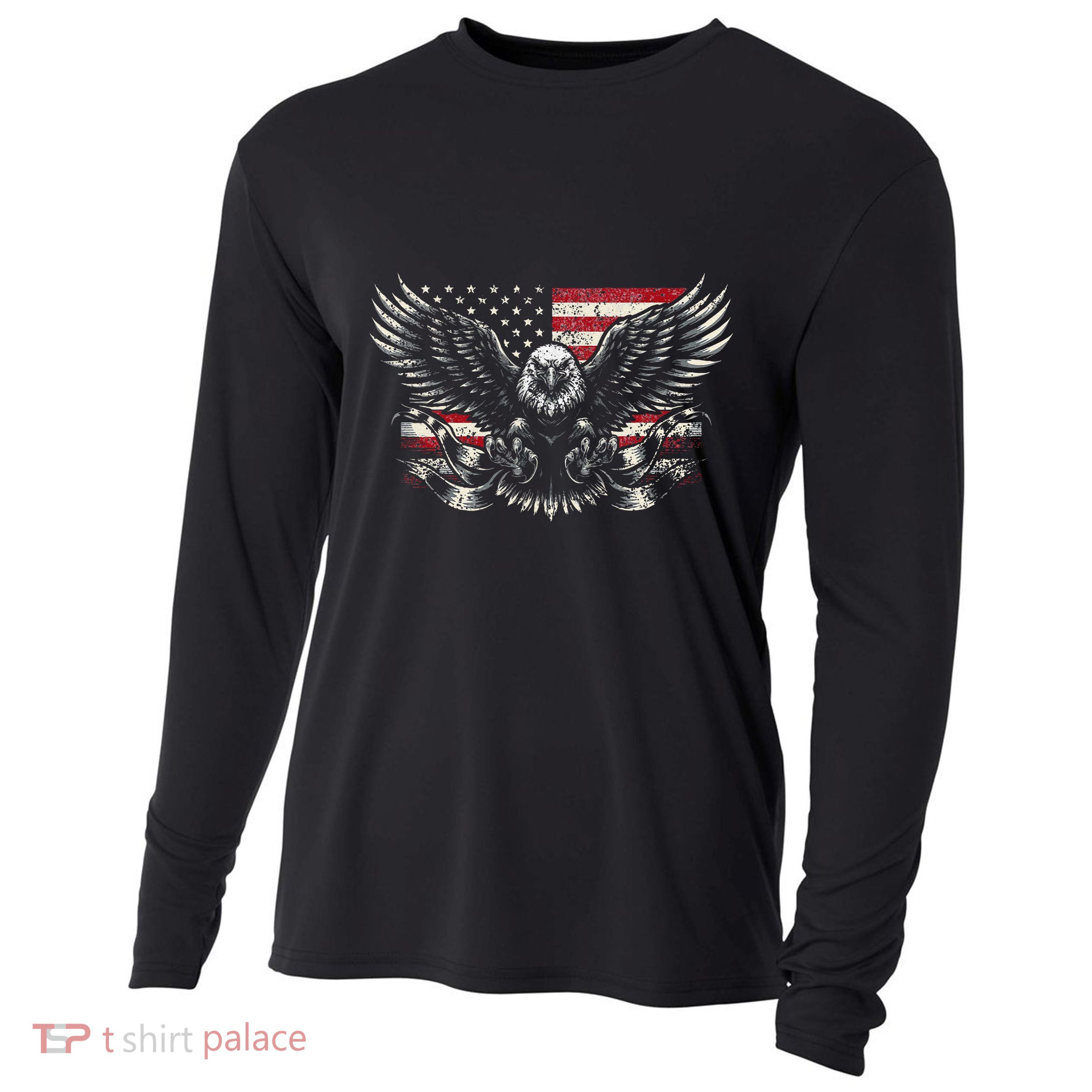 Bald Eagle Patriotic American Eagle Gift Cooling Performance Long Sleeve Crew