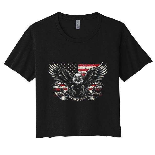 Bald Eagle Patriotic American Eagle Gift Crop Top