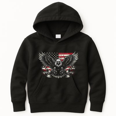 Bald Eagle Patriotic American Eagle Gift Kids Hoodie