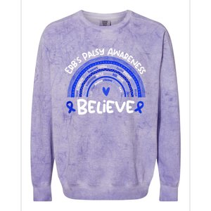 Believe Erb's Palsy Awareness Month Gift Erb's Palsy Gift Colorblast Crewneck Sweatshirt