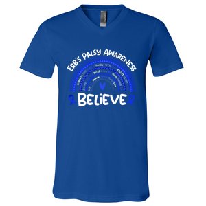 Believe Erb's Palsy Awareness Month Gift Erb's Palsy Gift V-Neck T-Shirt