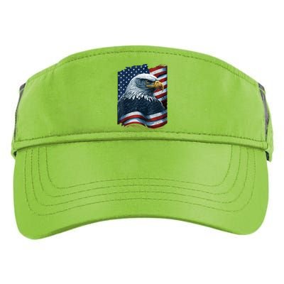 Bald Eagle Proud Patriotic American Us Flag 4th Of July Adult Drive Performance Visor