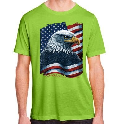 Bald Eagle Proud Patriotic American Us Flag 4th Of July Adult ChromaSoft Performance T-Shirt