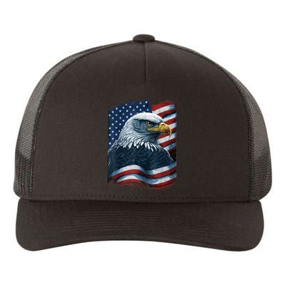 Bald Eagle Proud Patriotic American Us Flag 4th Of July Yupoong Adult 5-Panel Trucker Hat