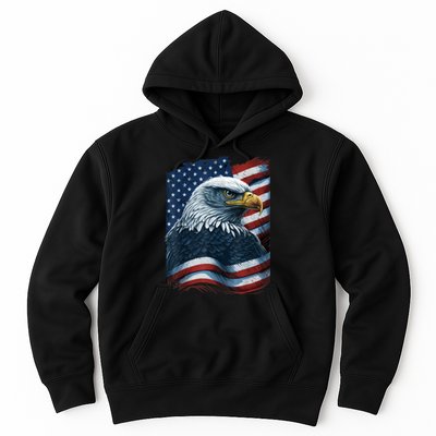 Bald Eagle Proud Patriotic American Us Flag 4th Of July Hoodie