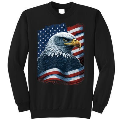 Bald Eagle Proud Patriotic American Us Flag 4th Of July Sweatshirt