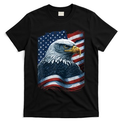 Bald Eagle Proud Patriotic American Us Flag 4th Of July T-Shirt