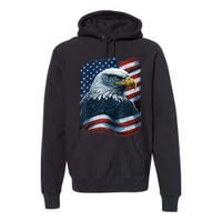 Bald Eagle Proud Patriotic American Us Flag 4th Of July Premium Hoodie