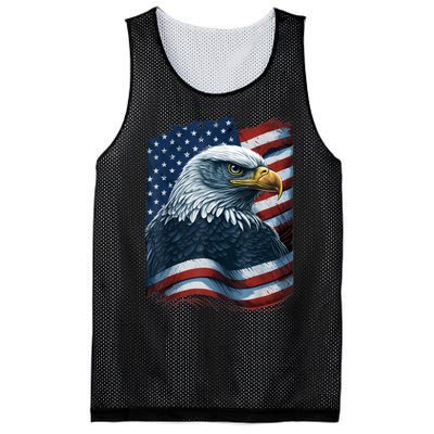 Bald Eagle Proud Patriotic American Us Flag 4th Of July Mesh Reversible Basketball Jersey Tank