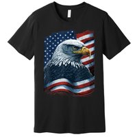 Bald Eagle Proud Patriotic American Us Flag 4th Of July Premium T-Shirt