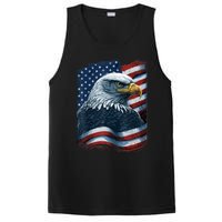 Bald Eagle Proud Patriotic American Us Flag 4th Of July PosiCharge Competitor Tank