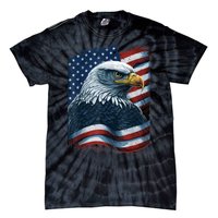 Bald Eagle Proud Patriotic American Us Flag 4th Of July Tie-Dye T-Shirt