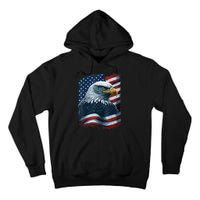 Bald Eagle Proud Patriotic American Us Flag 4th Of July Tall Hoodie