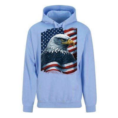 Bald Eagle Proud Patriotic American Us Flag 4th Of July Unisex Surf Hoodie