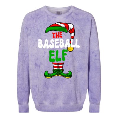 Baseball Elf Pajama Matching Group Christmas Holiday Colorblast Crewneck Sweatshirt