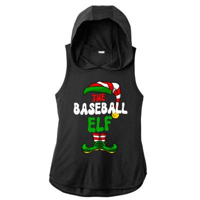 Baseball Elf Pajama Matching Group Christmas Holiday Ladies PosiCharge Tri-Blend Wicking Draft Hoodie Tank