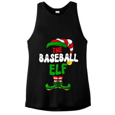 Baseball Elf Pajama Matching Group Christmas Holiday Ladies PosiCharge Tri-Blend Wicking Tank