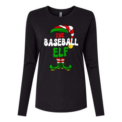 Baseball Elf Pajama Matching Group Christmas Holiday Womens Cotton Relaxed Long Sleeve T-Shirt