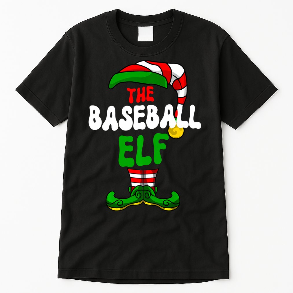 Baseball Elf Pajama Matching Group Christmas Holiday Tall T-Shirt