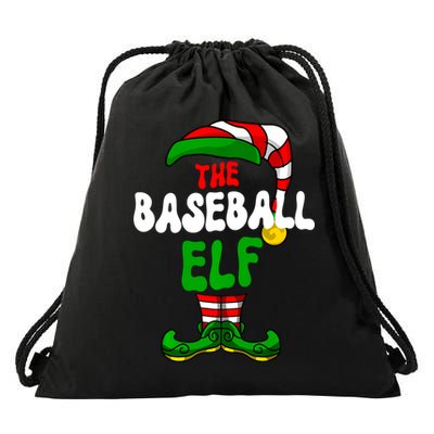 Baseball Elf Pajama Matching Group Christmas Holiday Drawstring Bag