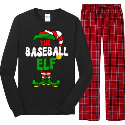 Baseball Elf Pajama Matching Group Christmas Holiday Long Sleeve Pajama Set