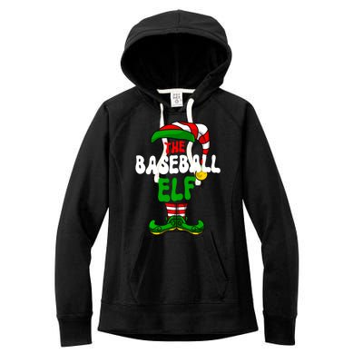 Baseball Elf Pajama Matching Group Christmas Holiday Women's Fleece Hoodie