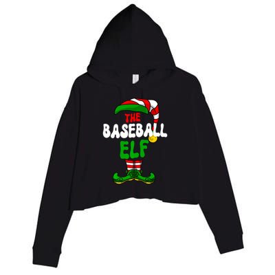 Baseball Elf Pajama Matching Group Christmas Holiday Crop Fleece Hoodie