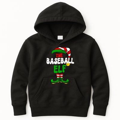 Baseball Elf Pajama Matching Group Christmas Holiday Kids Hoodie