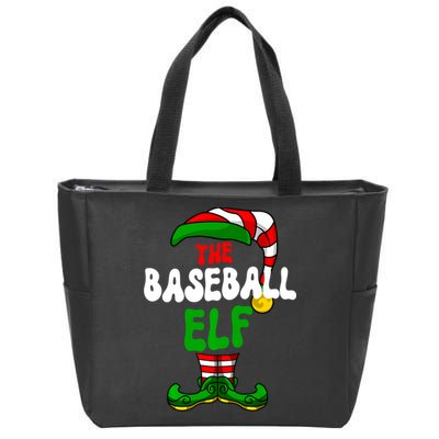 Baseball Elf Pajama Matching Group Christmas Holiday Zip Tote Bag