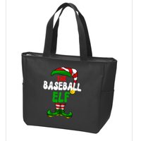 Baseball Elf Pajama Matching Group Christmas Holiday Zip Tote Bag