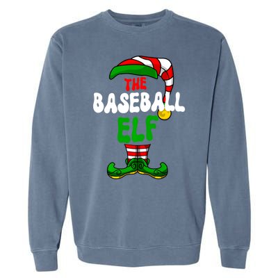 Baseball Elf Pajama Matching Group Christmas Holiday Garment-Dyed Sweatshirt