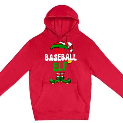 Baseball Elf Pajama Matching Group Christmas Holiday Premium Pullover Hoodie