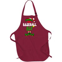 Baseball Elf Pajama Matching Group Christmas Holiday Full-Length Apron With Pockets