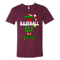 Baseball Elf Pajama Matching Group Christmas Holiday V-Neck T-Shirt