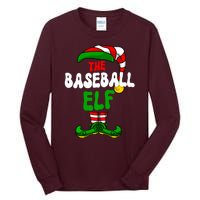 Baseball Elf Pajama Matching Group Christmas Holiday Tall Long Sleeve T-Shirt