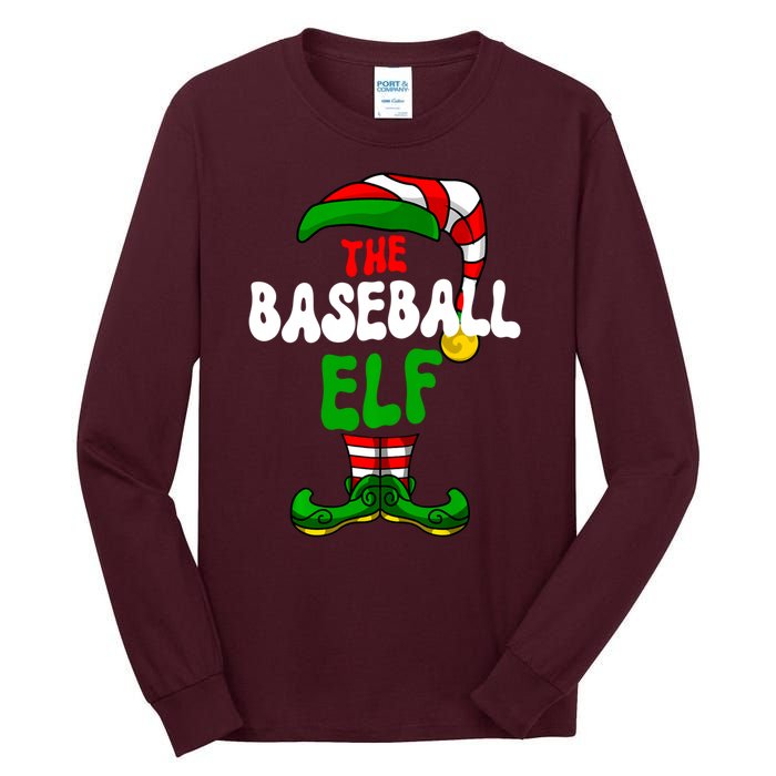 Baseball Elf Pajama Matching Group Christmas Holiday Tall Long Sleeve T-Shirt