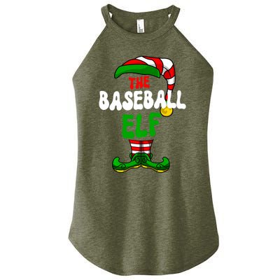 Baseball Elf Pajama Matching Group Christmas Holiday Women's Perfect Tri Rocker Tank