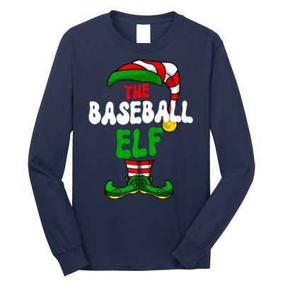 Baseball Elf Pajama Matching Group Christmas Holiday Long Sleeve Shirt