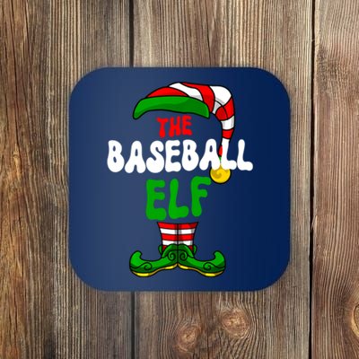 Baseball Elf Pajama Matching Group Christmas Holiday Coaster